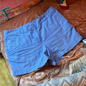 Loft Original Periwinkle Blue Flat Front Chino Casual Cotton Shorts Preppy